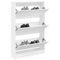 vidaXL Armoire à chaussures blanc 80x21x125,5 cm bois d'ingénierie