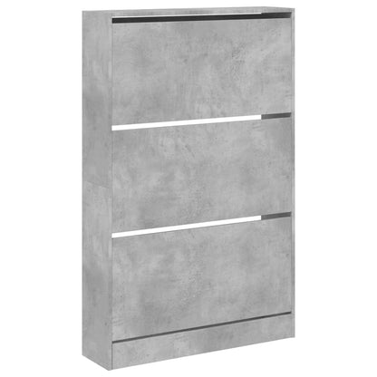 vidaXL Armoire à chaussures gris béton 80x21x125,5cm bois d'ingénierie