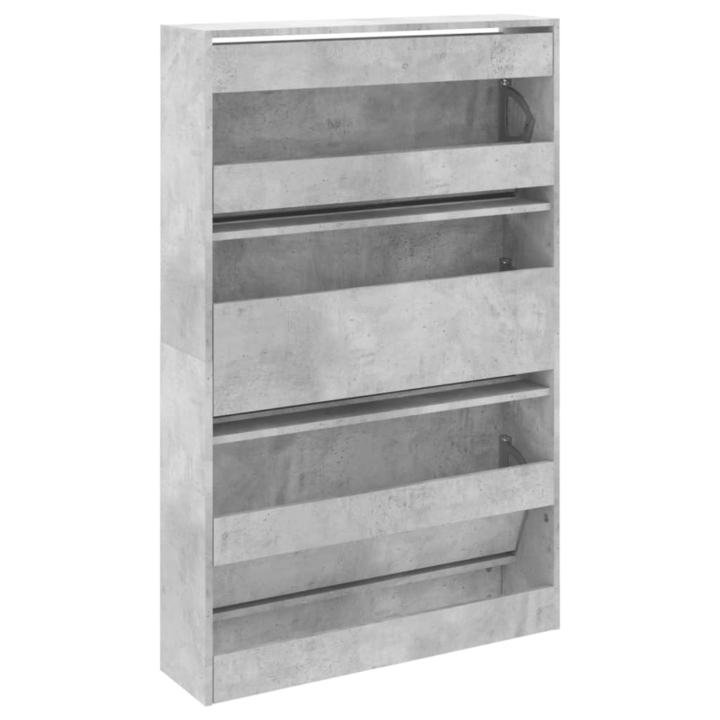 vidaXL Armoire à chaussures gris béton 80x21x125,5cm bois d'ingénierie