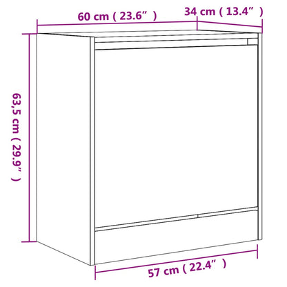 vidaXL Armoire à chaussures blanc 60x34x63,5 cm bois d'ingénierie