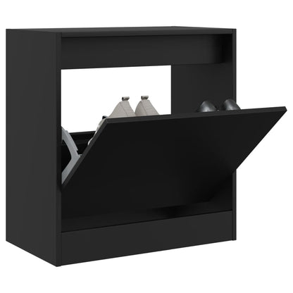 vidaXL Armoire à chaussures noir 60x34x63,5 cm bois d'ingénierie