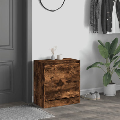 vidaXL Armoire à chaussures chêne fumé 60x34x63,5 cm bois d'ingénierie