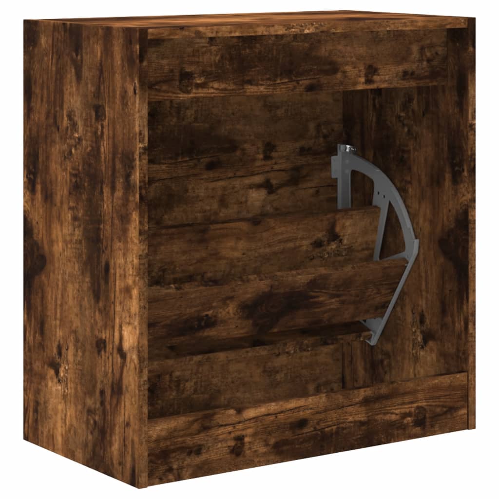vidaXL Armoire à chaussures chêne fumé 60x34x63,5 cm bois d'ingénierie