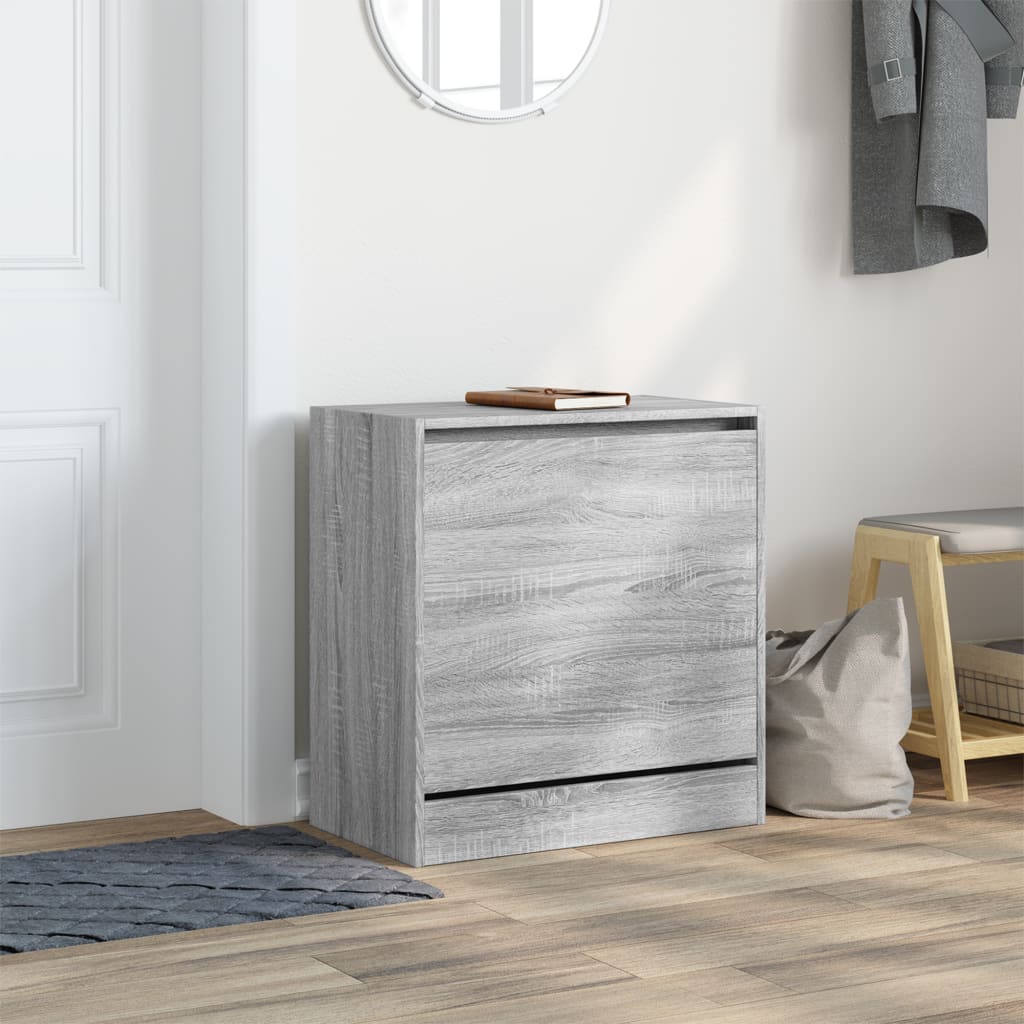 vidaXL Meuble à chaussures sonoma gris 60x34x63,5 cm bois d'ingénierie