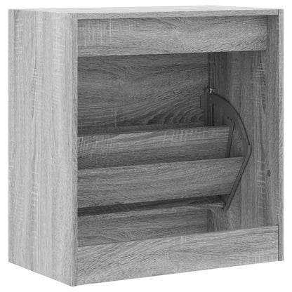 vidaXL Meuble à chaussures sonoma gris 60x34x63,5 cm bois d'ingénierie