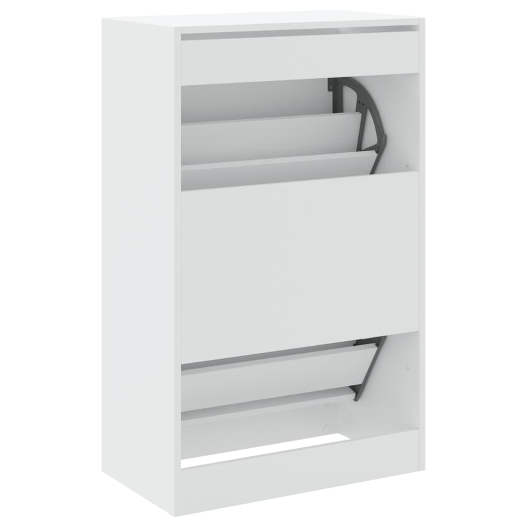 vidaXL Armoire à chaussures blanc 60x34x96,5 cm bois d'ingénierie
