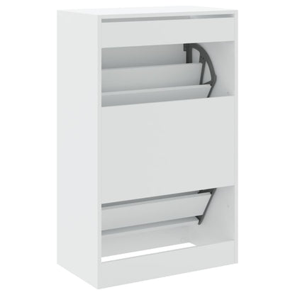 vidaXL Armoire à chaussures blanc 60x34x96,5 cm bois d'ingénierie