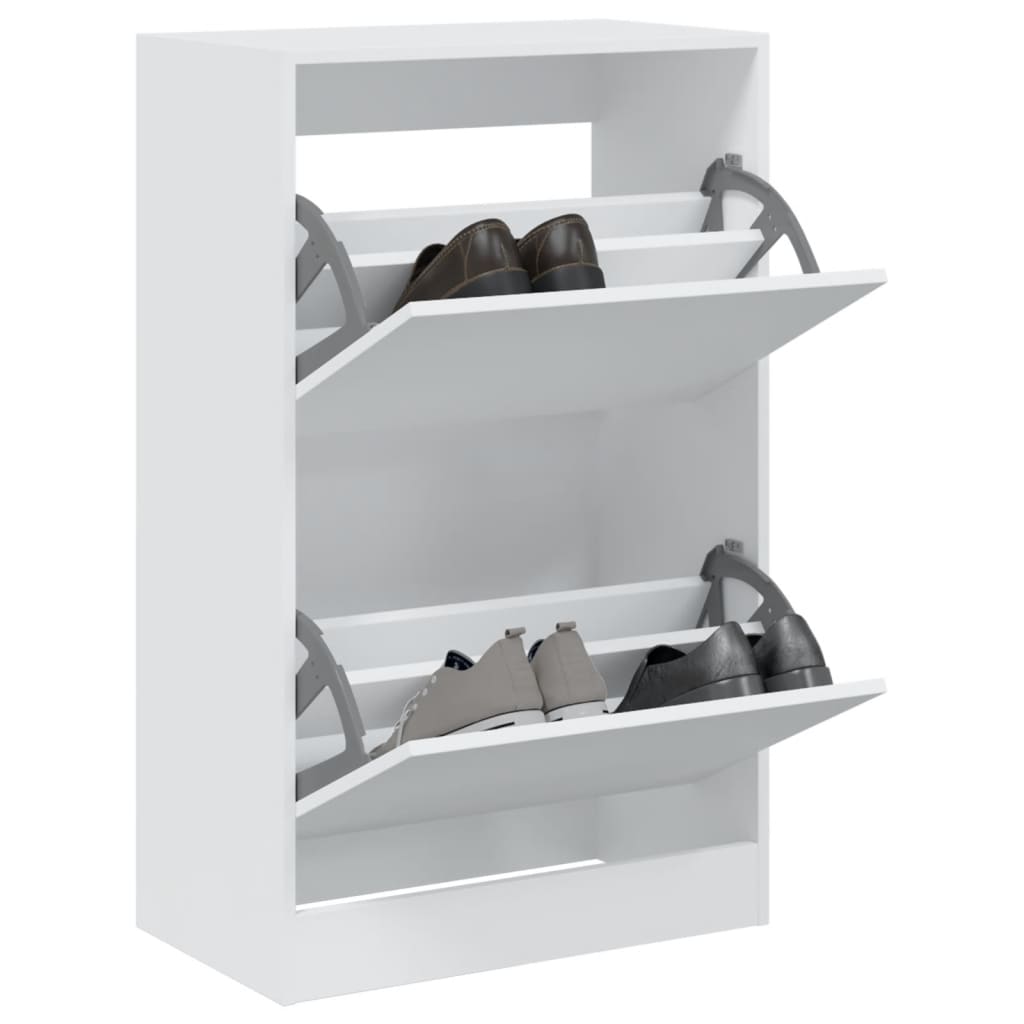 vidaXL Armoire à chaussures blanc 60x34x96,5 cm bois d'ingénierie