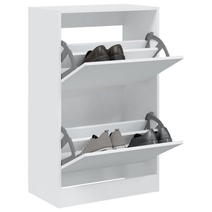 vidaXL Armoire à chaussures blanc 60x34x96,5 cm bois d'ingénierie