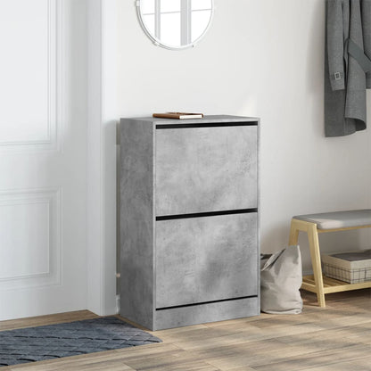 vidaXL Armoire à chaussures gris béton 60x34x96,5 cm bois d'ingénierie
