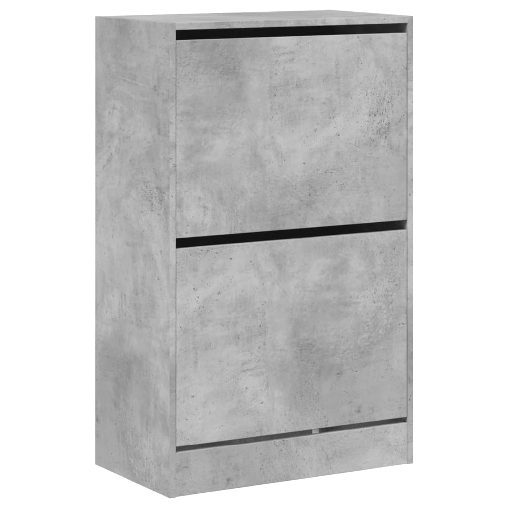 vidaXL Armoire à chaussures gris béton 60x34x96,5 cm bois d'ingénierie
