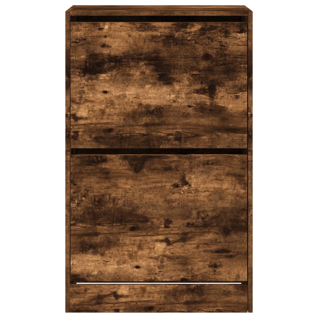 vidaXL Armoire à chaussures chêne fumé 60x34x96,5 cm bois d'ingénierie