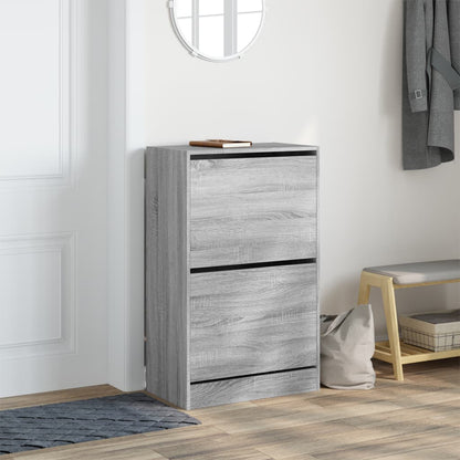 vidaXL Armoire à chaussures sonoma gris 60x34x96,5cm bois d'ingénierie