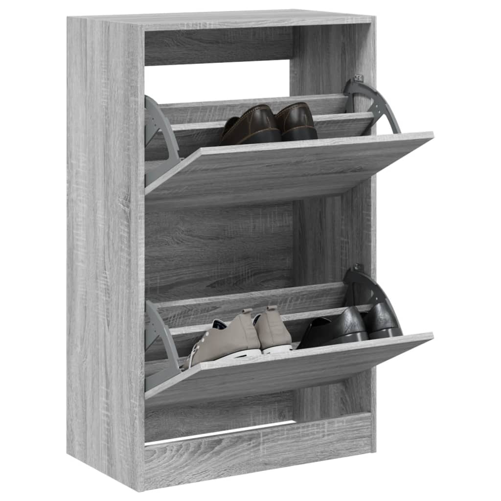 vidaXL Armoire à chaussures sonoma gris 60x34x96,5cm bois d'ingénierie