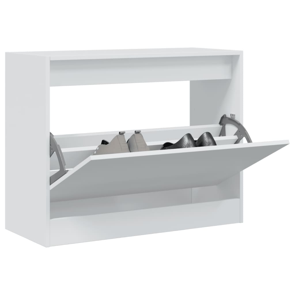 vidaXL Armoire à chaussures blanc 80x34x63 cm bois d'ingénierie
