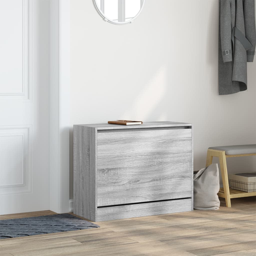 vidaXL Armoire à chaussures sonoma gris 80x34x63 cm bois d'ingénierie