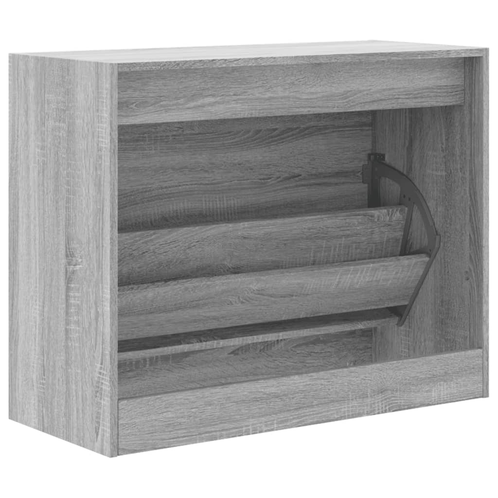 vidaXL Armoire à chaussures sonoma gris 80x34x63 cm bois d'ingénierie