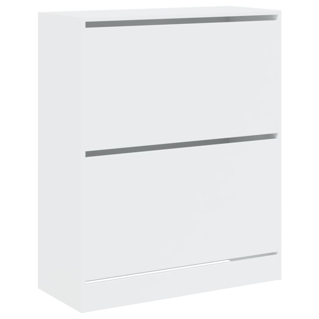vidaXL Armoire à chaussures blanc 80x34x96,5 cm bois d'ingénierie