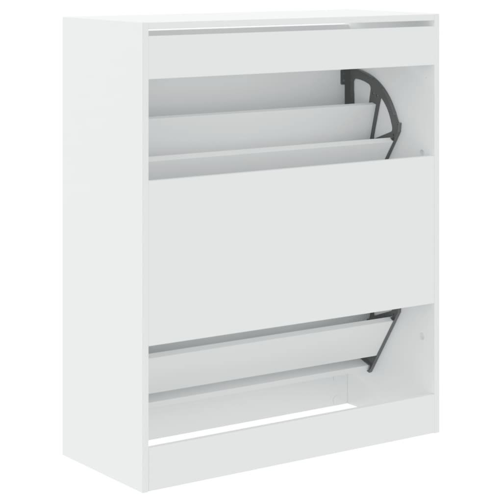 vidaXL Armoire à chaussures blanc 80x34x96,5 cm bois d'ingénierie