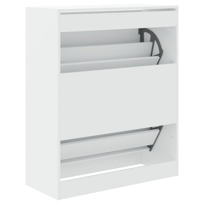 vidaXL Armoire à chaussures blanc 80x34x96,5 cm bois d'ingénierie