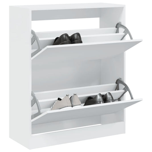 vidaXL Armoire à chaussures blanc 80x34x96,5 cm bois d'ingénierie