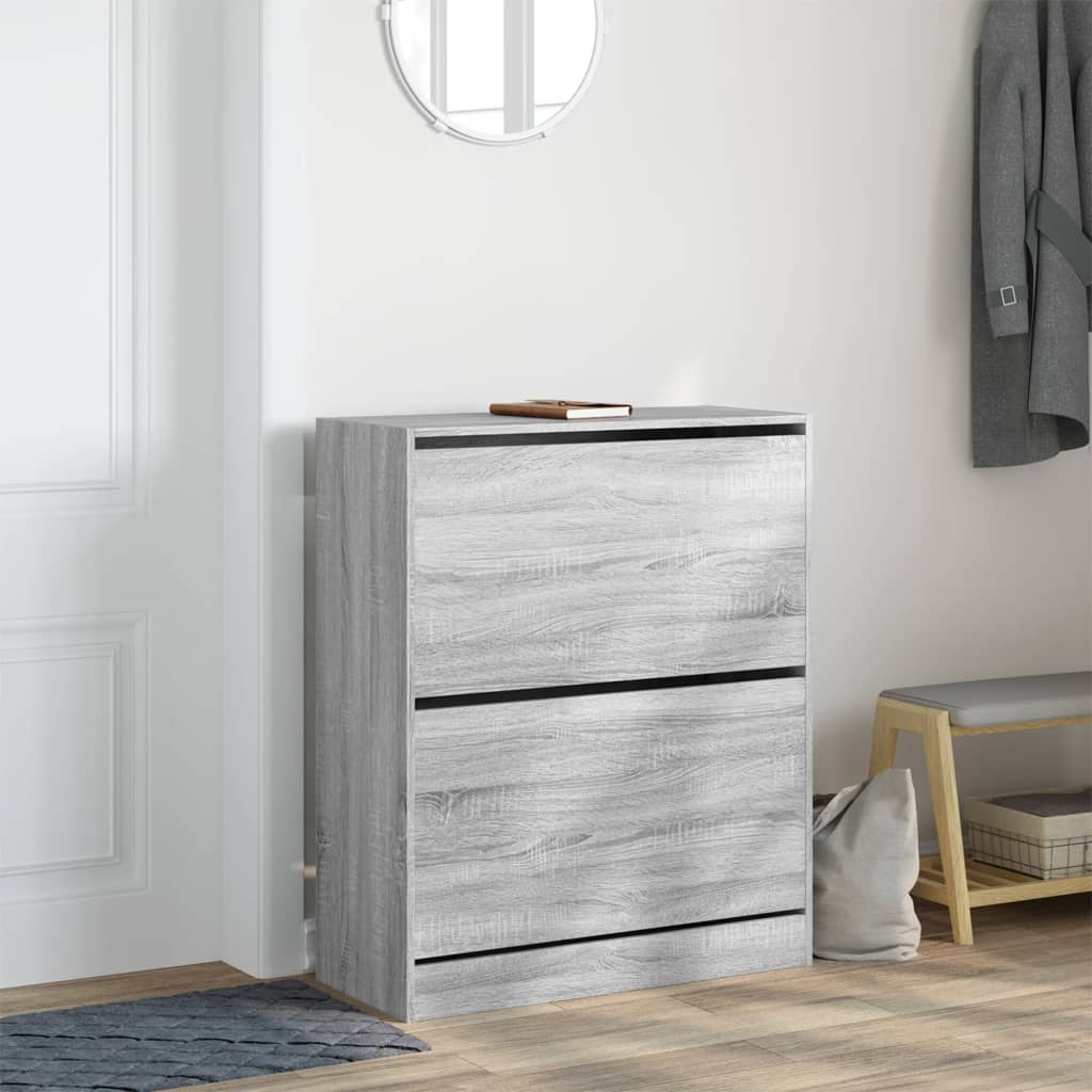 vidaXL Armoire à chaussures sonoma gris 80x34x96,5cm bois d'ingénierie