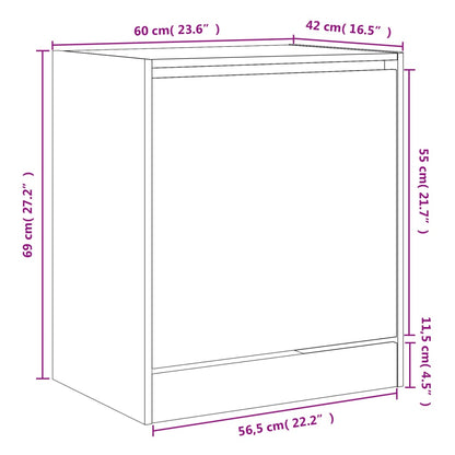 vidaXL Armoire à chaussures gris béton 60x42x69 cm bois d'ingénierie