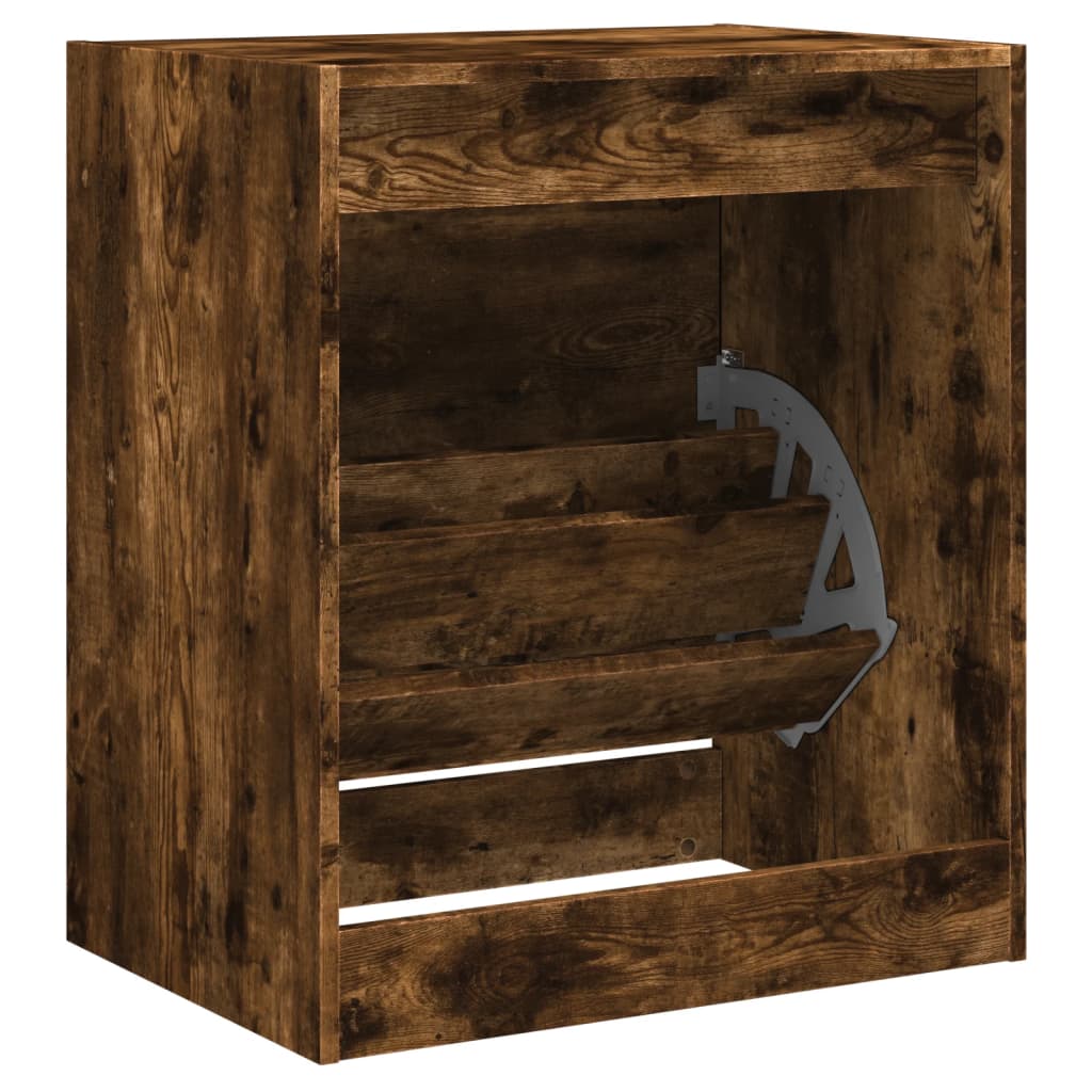 vidaXL Armoire à chaussures chêne fumé 60x42x69 cm bois d'ingénierie