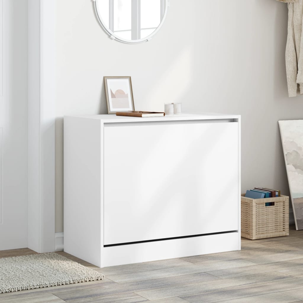 vidaXL Armoire à chaussures blanc 80x42x69 cm bois d'ingénierie