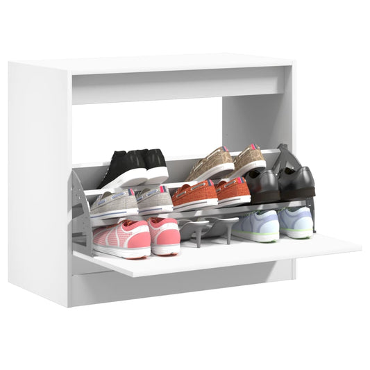 vidaXL Armoire à chaussures blanc 80x42x69 cm bois d'ingénierie