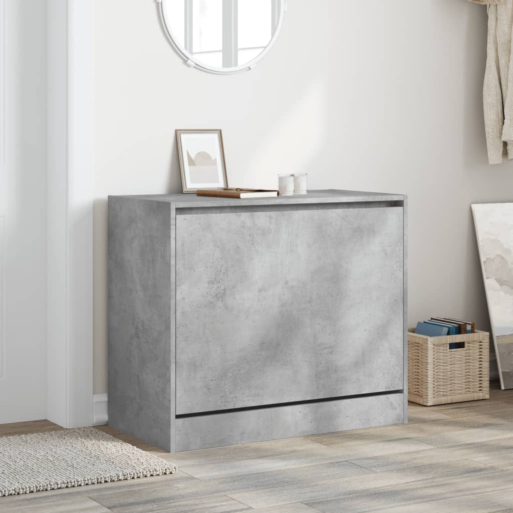 vidaXL Armoire à chaussures gris béton 80x42x69 cm bois d'ingénierie