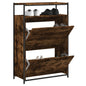 vidaXL Armoire à chaussures chêne fumé 75x34x112 cm bois d'ingénierie