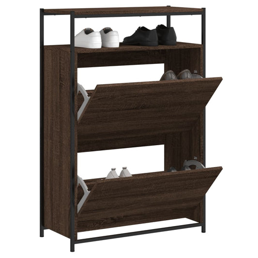vidaXL Meuble à chaussures chêne marron 75x34x112 cm bois d'ingénierie