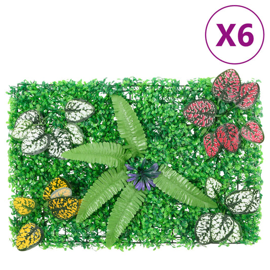  vidaXL Clôture à plantes artificielles 6 pcs vert 40x60 cm