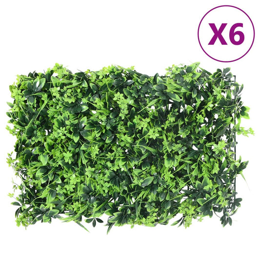  vidaXL Clôture à feuilles artificielles 6 pcs vert 40x60 cm