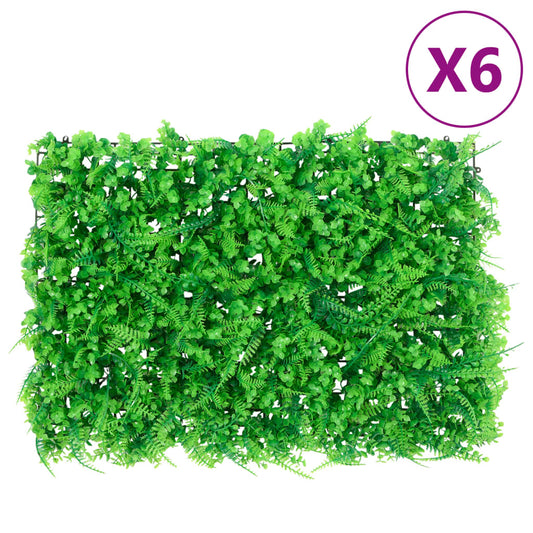 vidaXL Clôture feuilles de fougère artificielles 6 pcs vert 40x60 cm