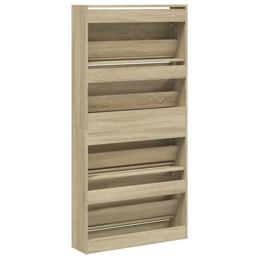 vidaXL Armoire à chaussures 4 tiroirs rabattables chêne sonoma