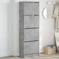 vidaXL Armoire à chaussures 4 tiroirs rabattables gris béton