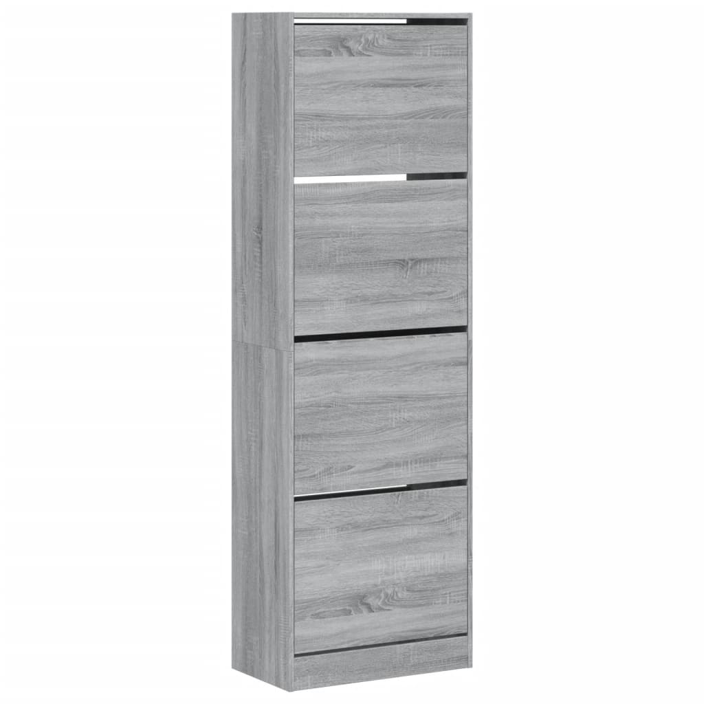 vidaXL Armoire à chaussures 4 tiroirs rabattables sonoma gris