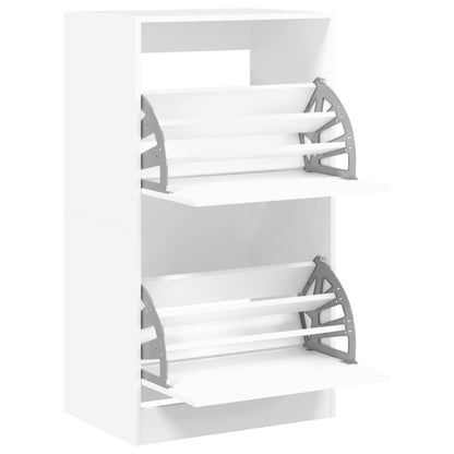 vidaXL Armoire à chaussures 2 tiroirs rabattables blanc 60x42x108 cm