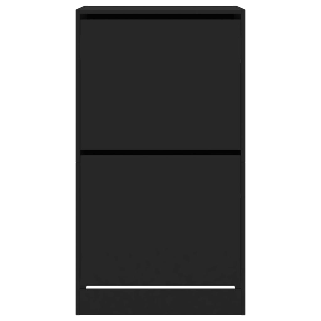vidaXL Armoire à chaussures 2 tiroirs rabattables noir 60x42x108 cm