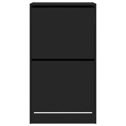 vidaXL Armoire à chaussures 2 tiroirs rabattables noir 60x42x108 cm