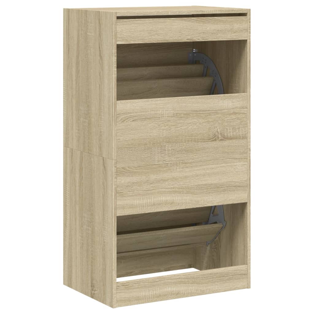 vidaXL Armoire à chaussures 2 tiroirs rabattables chêne sonoma