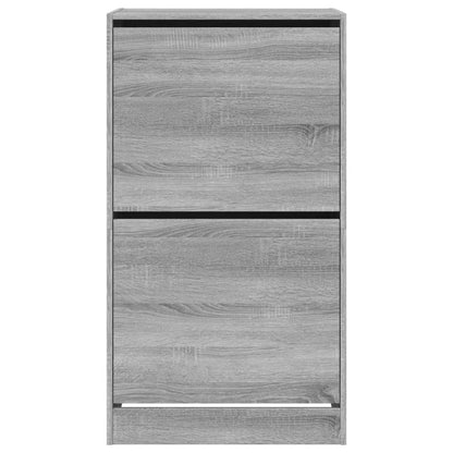 vidaXL Armoire à chaussures 2 tiroirs rabattables sonoma gris
