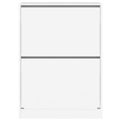 vidaXL Armoire à chaussures 2 tiroirs rabattables blanc 80x42x108 cm