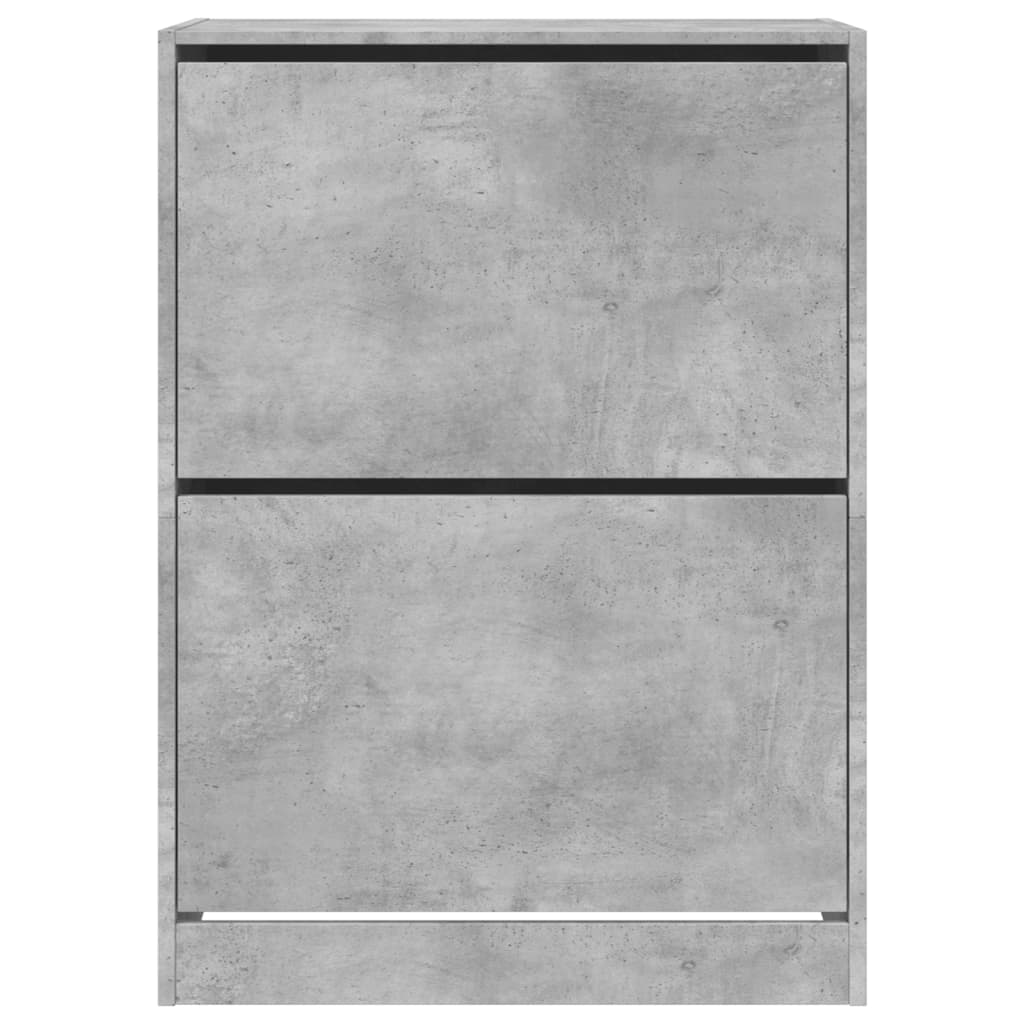 vidaXL Armoire à chaussures 2 tiroirs rabattables gris béton