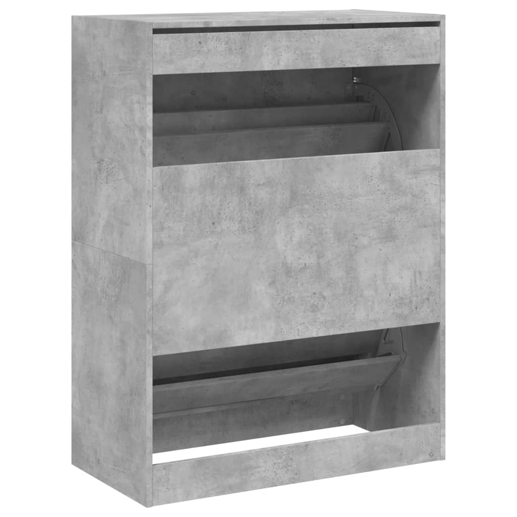 vidaXL Armoire à chaussures 2 tiroirs rabattables gris béton