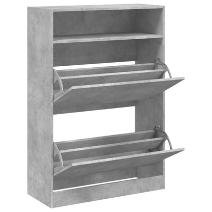 vidaXL Armoire à chaussures 2 tiroirs rabattables gris béton