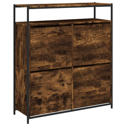 vidaXL Armoire à chaussures 4 tiroirs rabattables chêne fumé