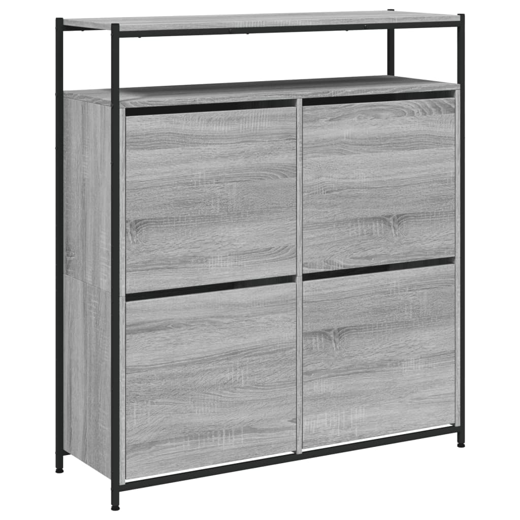 vidaXL Armoire à chaussures 4 tiroirs rabattables sonoma gris